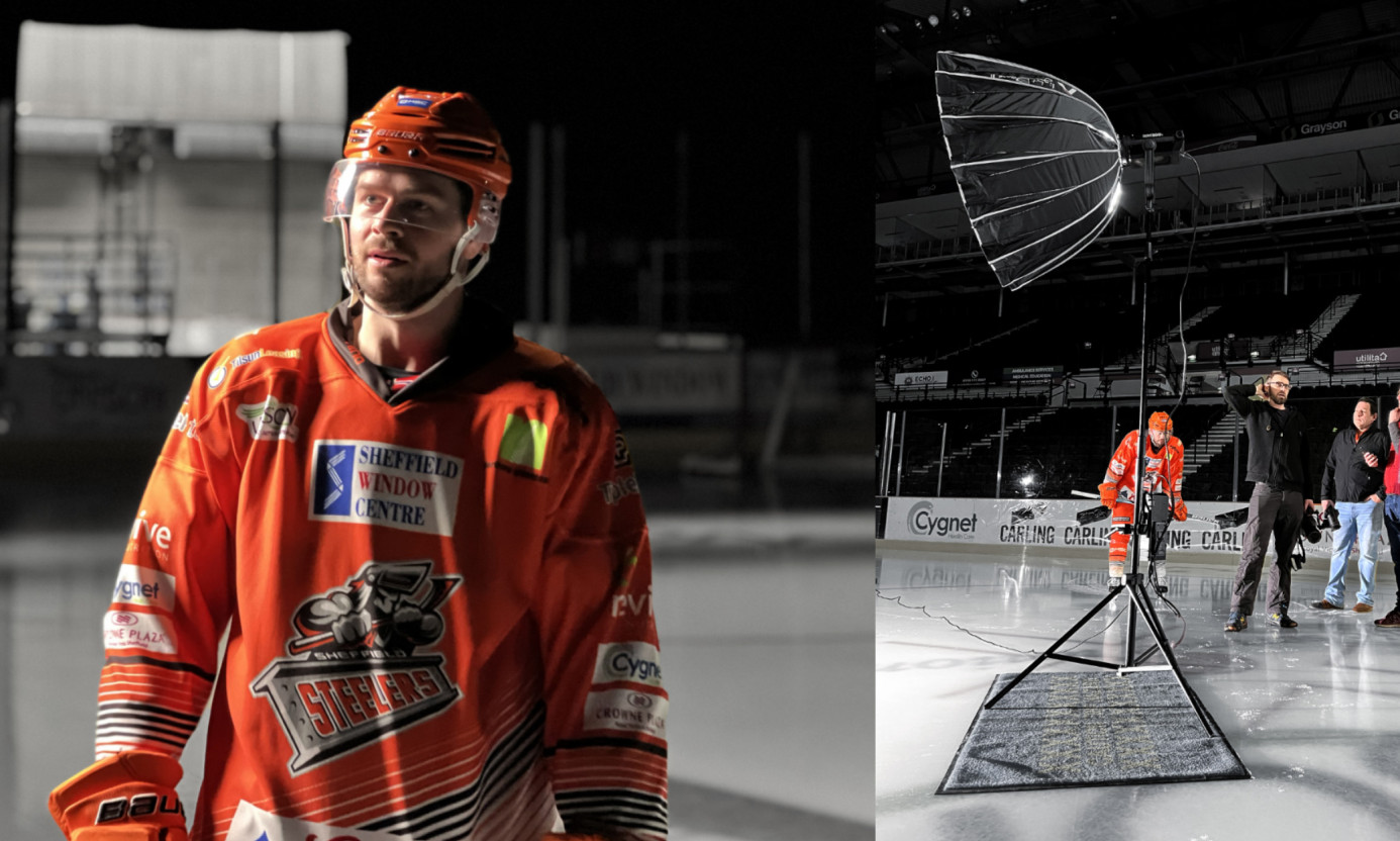Sheffield Steelers player on film shoot