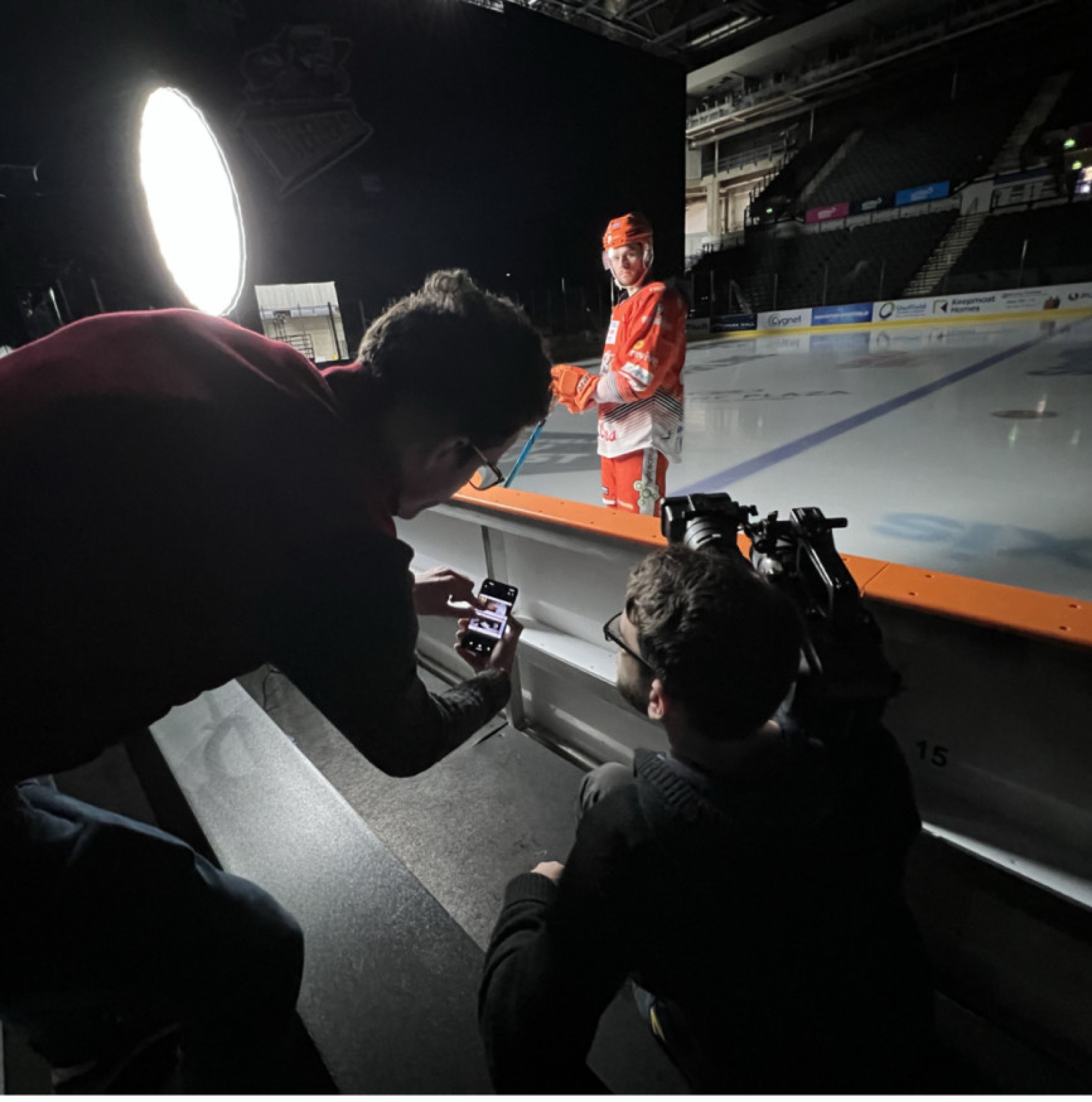 Sheffield Steelers player on photo shoot