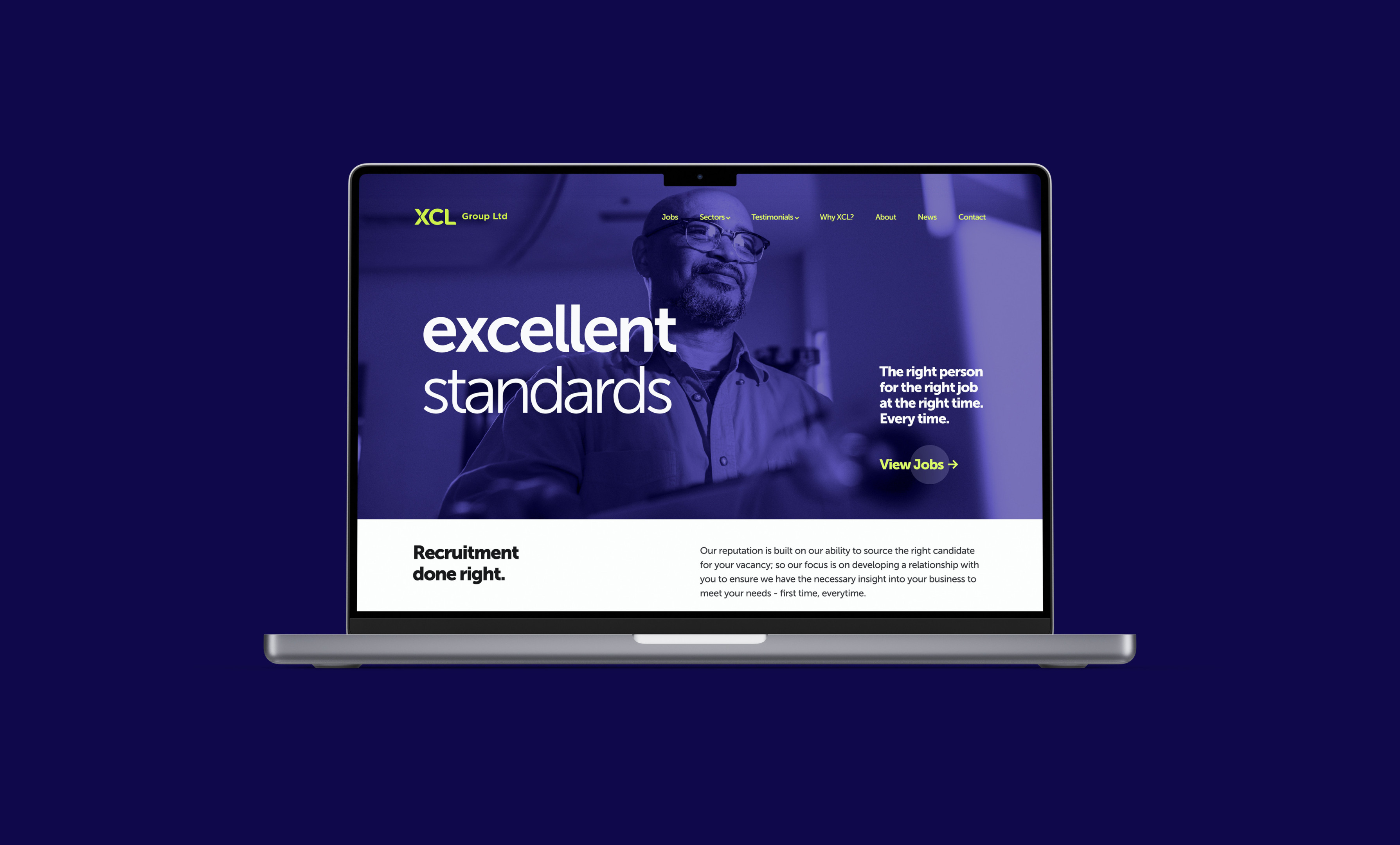 XCL website on Macbook